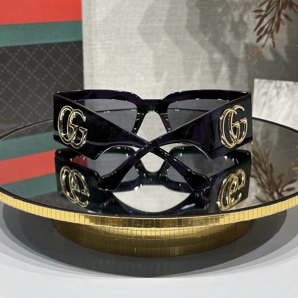 NWT Gucci GG1425S-003-53 Havana Rectangle 53mm Sunglasses - Picture 5 of 5